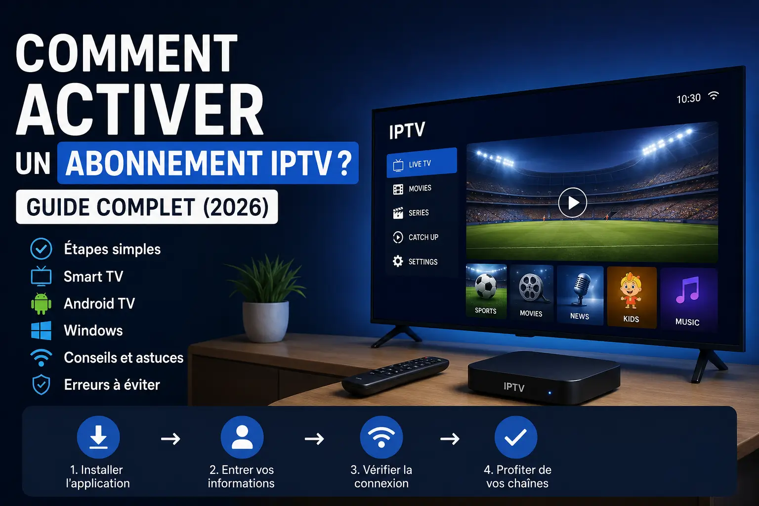 Comment activer un abonnement IPTV : guide complet sur Smart TV, Android TV et Windows